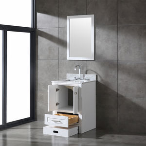 Meuble-lavabo de salle de bain haut de gamme de 24 pouces avec vasque en céramique et caractéristiques résistantes à l'eau - Product Image 4