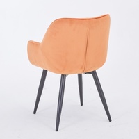 Chaise d'appoint contemporaine en tissu velours doux, avec accoudoirs ergonomiques, pieds chromés, meubles de décoration pour appartement et maison