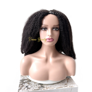 Camboyano Afro Kinky Curly 4C Coily 130 Densidad V-Parte Peluca Kinky Rizado Virgen Cabello humano U Parte Peluca Peso personalizado <span class=keywords><strong>M</strong></span> Cap Peluca - Product Image 2