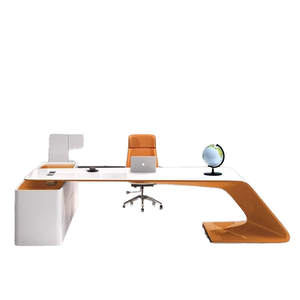 Livraison Rapide - Bureau Moderne en Bois Blanc de 1,6 m pour Salon - Table d'Ordinateur Facile à Assembler, Durable, en Stock - Product Image 1