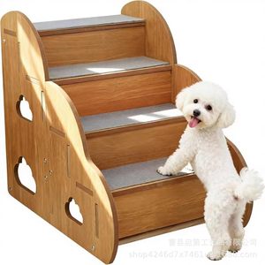 Wooden Pet Stairs For Small Dogs Anti Slip Step <b>Ladder</b> With Non Skid Surface For Indoor Use - Product Image 5