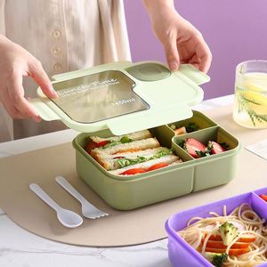 Bento <b>Box</b> with <b>Compartment</b> Microwave- and Salad-Apt Students' <b>Lunch</b> Boxes Includes Cutlery-for Kitchen Use - Product Image 3