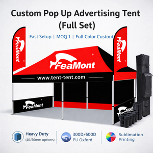 Carpa Plegable para Ferias Comerciales FEAMONT de Alta Resistencia, 3x6 m (10x20 pies), con Toldo Impermeable y Gráficos Impresos Personalizados para Promoción de Marca - Product Image 1