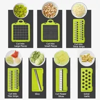 Cortador de Verduras Multifuncional 16 en 1, Rebanador de Verduras, Picador, Cortador en Cubos, Divisor, Rallador de Patatas