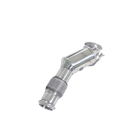 OEM Cocok untuk BMW 420i 425i 430i 2.0T G22 G23 G26 B48 2019-2024 Tanpa Katalis 304SUS Pipa Knalpot Performa Tinggi Poles Berkilau