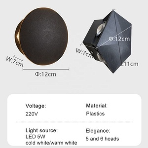 현대 미니멀리스트 LED 벽 램프 실내 야외 IP65 방수 5 W 6W 정원 AC220V 에 대한 블랙 복도 조명 - Product Image 5