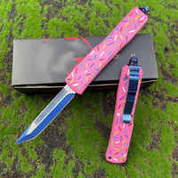 Couteau de poche tactique de survie en plein air UT85, couteau de chasse, couteau pliant rose tranchant, manche en alliage de zinc, couteau EDC
