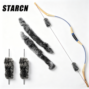 Lot de 2 silencieux de corde de tir à l'arc en poils de lapin, amortisseur léger pour accessoires de tir à l'arc recurve et longbow - Product Image 1