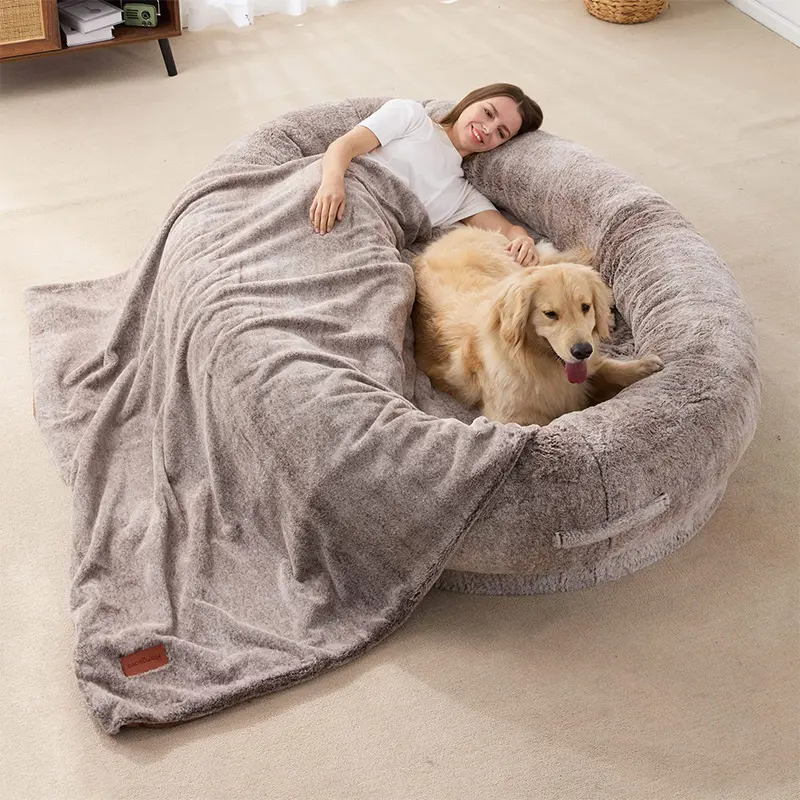 बड़े पालतू बिस्तर स्मृति फोम आर्थोपेडिक कुत्ते सोफे सोफे बड़े कुत्ते बेड लक्जरी पालतू जानवर के लिए और मानव लंबे आलीशान विशाल कुत्ते बिस्तर के लिए मानव