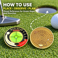 Alat Bantu Latihan Putting Golf Private Label Golf Green Reader Bubble Level Metal dengan Kemasan Kustom, Pasokan Pabrik, Grosir Langsung dari Pabrik