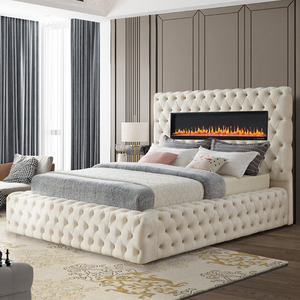 Tamaño Queen Modern King Beauty Salon Hotel Frame Litera blanca Chica Madera maciza Perro elevado <span class=keywords><strong>Divan</strong></span> Mesa auxiliar Cama de sol - Product Image 5