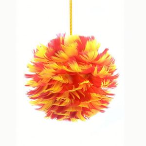 Bola de Navidad de pluma de ganso Natural naranja teñida para adorno de árbol de Navidad Festival decoración de otoño fiesta suministro de vacaciones regalos artesanías - Product Image 1