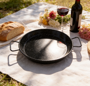 Olla de Hierro Esmaltada <span class=keywords><strong>para</strong></span> <span class=keywords><strong>Paella</strong></span> Española, Fondo Plano, Doble Asa, Base Única, <span class=keywords><strong>para</strong></span> Cocina Familiar o de Hotel - Product Image 3