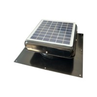 Ventilateur de ventilation solaire 6W pour abri de jardin, ventilateur d'extraction monté sur toit, moteur DC sans balais, débit max. 200cfm, boîtier en acier thermolaqué