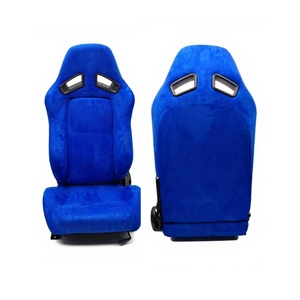 Sièges baquet de course universels en suède bleu pour voiture, fabrication chinoise, à prix abordable, avec rails à double verrouillage, vente chaude - Product Image 6