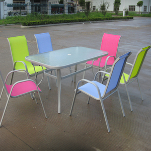 La moderna comodidad de comedor de plástico 6 mesa al aire libre jardín Patio Honda plegables muebles - Product Image 1