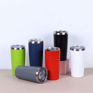 Custom logo 20oz Classic Powder Coated <b>Vacuum</b> Insulated Travel Coffee Mug 20 oz Stainless Steel Tumbler with Lid - Product Image 2