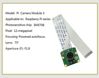 Raspberry Pi Kamera Modülü 3 Geniş NoIR 12mp IMX708 Raspberry Pi 4 Kamera için Sıcak Fırsat
