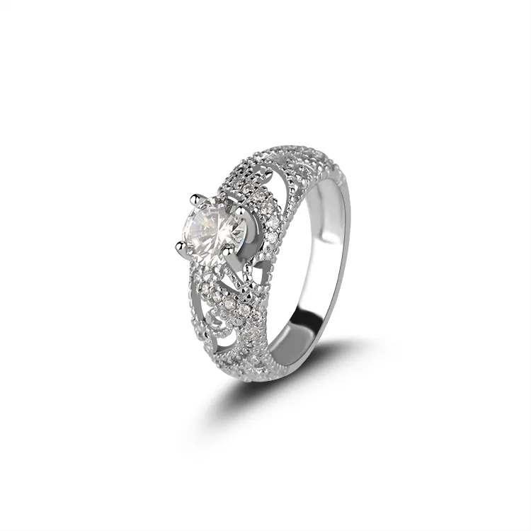 Finejewelry cincin pernikahan pertunangan, perhiasan berlian 925 perak murni cincin batu permata kristal maskot zirkon tipe IGI CN;GUA