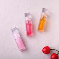 OEM Naturel Couleur Changeante Paillettes Transparentes Vegan rose Repulpée Huile pour les Lèvres Vegan Transparente Fruit Rose Arôme Brillant à Lèvres Brillant à Lèvres Repulpant