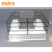 Vitrine de présentation en aluminium et verre de luxe pour téléphones portables, bijoux, cigarettes, montres, avec éclairage LED