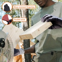 Gants de travail antidérapants secs et humides avec logo personnalisé rouge et noir, paume en caoutchouc, gants de sécurité pour homme et femme, mécanicien, construction