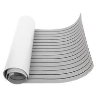 Tapis marin en mousse EVA de haute qualité imitation teck pour bateau, camping-car, yacht - Brun et blanc