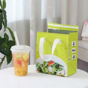 Sac isotherme en non-tissé avec feuille d'aluminium pour vente en gros, sac de livraison de plats à emporter, sac d'emballage pour la restauration, impression de logo - Product Image 3