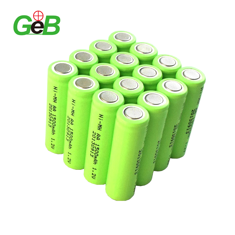 GEB Venda Quente Top Botão Célula de BATERIA NIMH 1.2V 2400mAh AA Bateria NI-MH Grau A Bateria Recarregável de Alta Qualidade Para O Transporte da gota