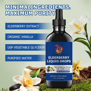 Factory Direct Organic Elderberry Liquid Drops with <b>Vanilla</b> Extract Extra Strength Immune Support Liquid Vegan Formula Drops - Product Image 6