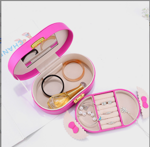 Boîte de rangement de voyage de luxe rose pour bijoux, étui de présentation pour bagues et pendentifs, vente en gros - Product Image 3