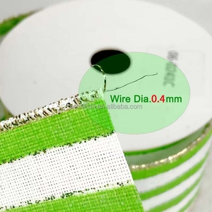 Cinta de Hierro de 2.5 Pulgadas (63mm x 10 yardas) con Borde Alambrado, Personalizada por el Fabricante (OEM), para Decoración Navideña, Manualidades, Regalos y Uso Industrial - Product Image 6