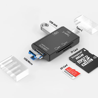 Lector de tarjetas USB3.0 6 en 1 OTG multifunción tipo C Micro TF SD adaptador de lector de tarjetas USB ordenador portátil tableta accesorios de teléfono