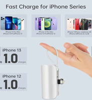 Mini banque d'alimentation Charge rapide avec support de téléphone 5000Mah Chargeur portable Petite banque d'alimentation à capsule pour Iphone Type C