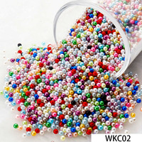 Perles décoratives circulaires non percées de 3/4 mm, effet nacré, pour loisirs créatifs, accessoires de maquillage, porte-stylos, remplissage, nail art