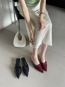 <span class=keywords><strong>Scarpe</strong></span> DEleventh 2024 Nuovo Design Ciabatte Sandali <span class=keywords><strong>da</strong></span> Donna con Tacco Basso Mezze Calze per Feste e Matrimoni - Product Image 2