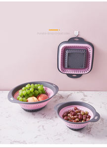 Panier égouttoir pliable en silicone LMK014 pour légumes et fruits, idéal pour la cuisine (vente en gros) - Product Image 4