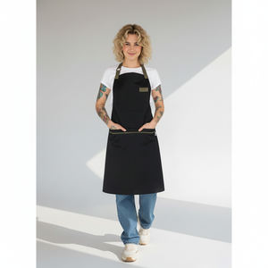 Delantal de tela negro sin mangas para cocina, limpieza, fiestas, jardín y uso doméstico - Product Image 2