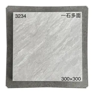 300x300 нескользящий современный цементный стиль темно-серая керамическая напольная плитка для ванной комнаты