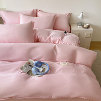 Parure de lit de luxe de haute qualité, stock d'usine, toutes saisons, 4 pièces, housse de couette unie, drap de lit doux, draps de lit pour la maison, OEM ODM