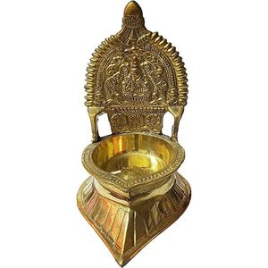 PARIJAT HANDICRAFT Lampe à huile dorée faite à la main en laiton indien Puja Diya et métal pour Diwali Pooja Purpose - Product Image 4