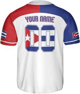 เสื้อเบสบอลคิวบา พิมพ์ลายด้วยความร้อนสูง เสื้อธงชาติคิวบา เสื้อคิวบา สำหรับผู้ชาย ผู้หญิง เสื้อยืดแขนสั้นลายธงชาติคิวบา-สหรัฐอเมริกา - Product Image 6