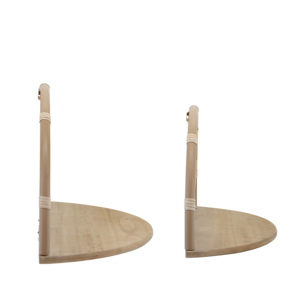 Mensole Moderne a Mezzaluna da Parete in Legno e Metallo, Espositore Boho Sospeso per Soggiorno e Ingresso - Product Image 3