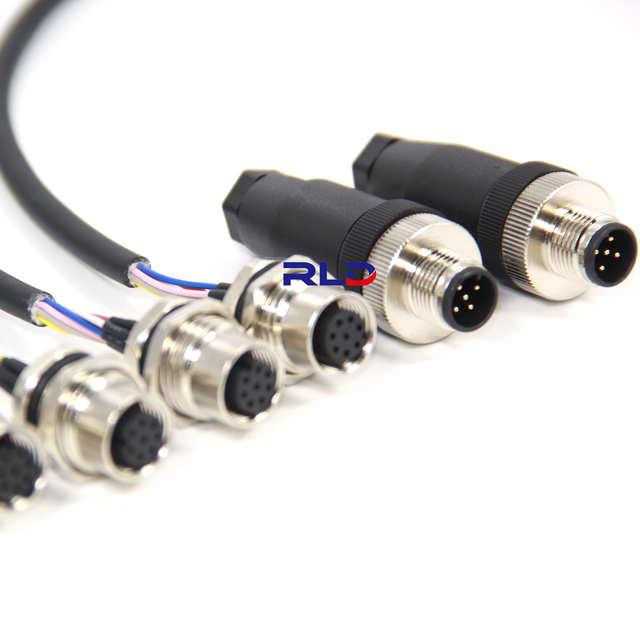Custom Waterproof Cable M6 M8 M12 7/8 M20 Pvc Pur Wire Male Female 3 4 5 6 8 Pin Panel Mount Circular Sensor M12 Connector