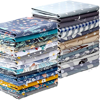 Tissu brocart 100 % coton peigné tissé léger résistant à l'abrasion, imprimé floral botanique pastoral uni, pour artisanat et patchwork DIY