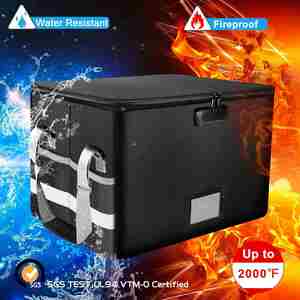 Classic-Style Rectangle Document Storage Box Dust-Proof Fireproof Waterproof <b>File</b> Organizer Case for Important <b>Papers</b> - Product Image 3