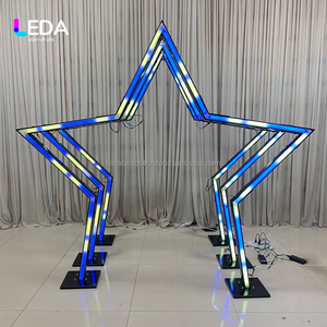 Fondo de túnel de estrella pentagonal de Metal luminoso RGB personalizado LEDA para decoración de eventos de fiesta - Product Image 4