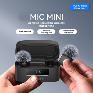 Micrófono Inalámbrico Profesional USB de Condensador, Lavalier, de Mano, con Cancelación de Ruido, 2.4G, Pantalla LED, Ligero, de Plástico, para Transmisiones en Vivo - Product Image 2