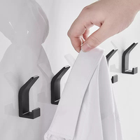 Crochets muraux noirs simples en alliage de Zinc meubles cintre porte-clé arrière avec vis