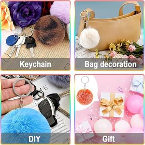 Pompons en vrac, porte-clés pompons, boules duveteuses, cadeaux de remerciement pour femmes et filles, accessoires DIY, pendentifs pour sacs à main et cabas - Product Image 5